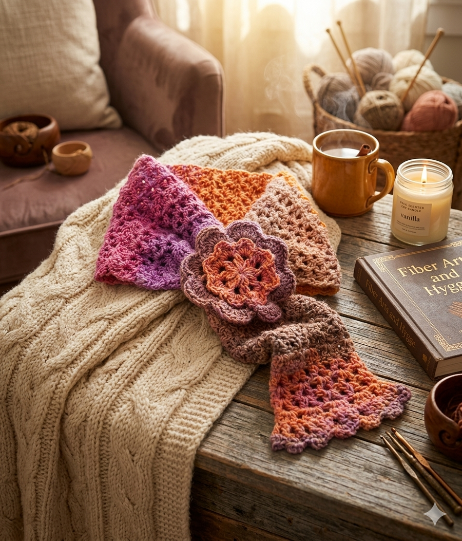 Intermediate Crochet Class: Flower Neck Warmer