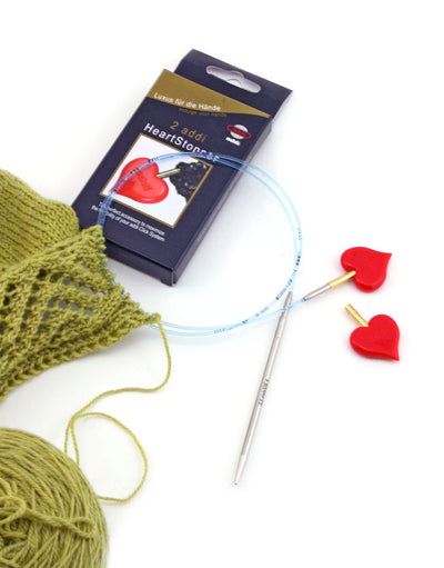 They are designed to snap securely onto any Addi-Click interchangeable cord. The high-definition finish and ergonomic heart shape make them easy to grip, serving as an artisanal and functional tool