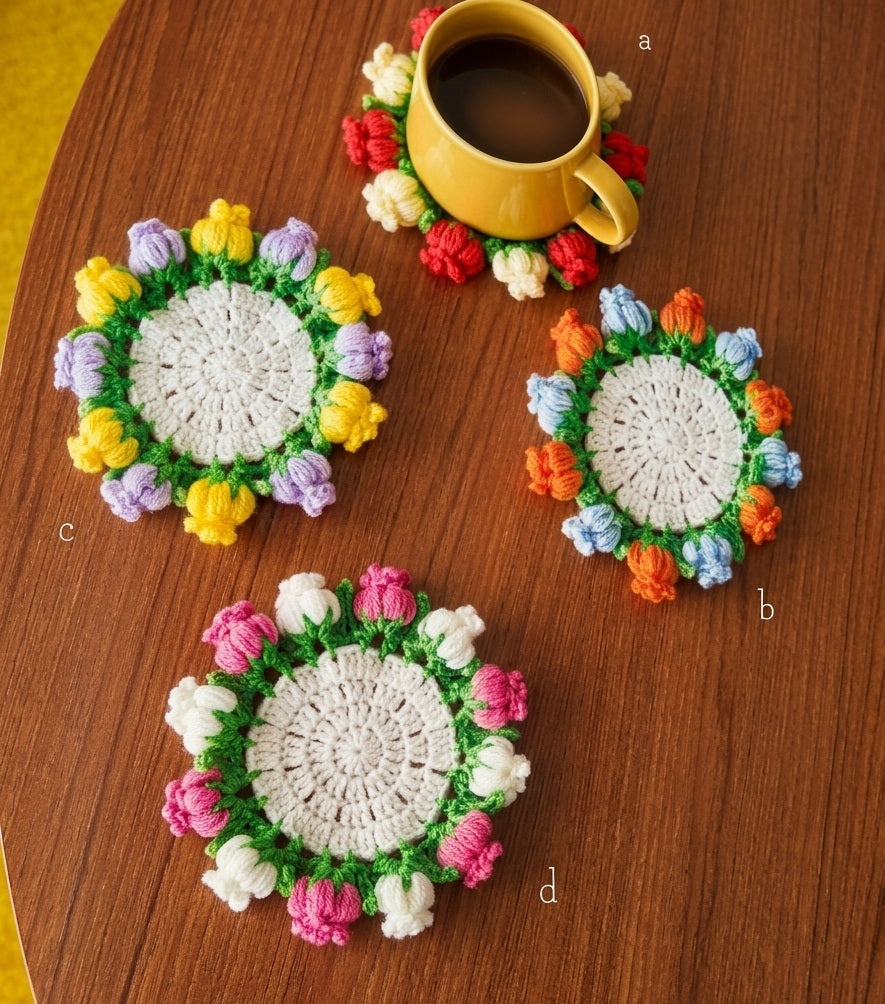 .The book highlights a boutique selection of projects including floral decor. 

The layout emphasizes clear, step-by-step photo instructions for both knitting and crochet, featuring work by top Japanese designers like Rentaro Ueyama and Tsumugi Koubou. The aesthetic is vibrant, soulful, and modern-vintage."