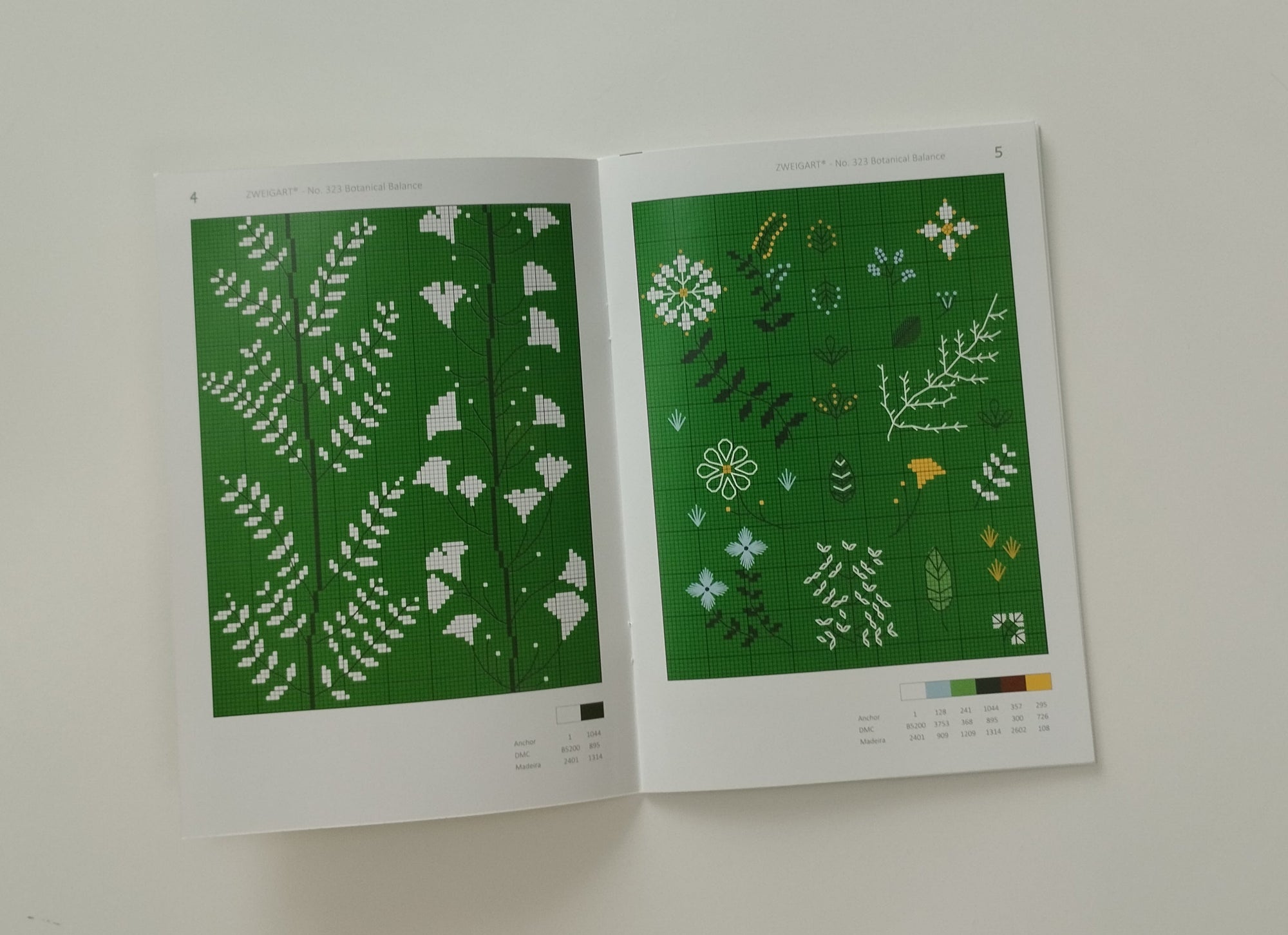 Botanical Balance Cross Stitch Book flora and leaves motifs