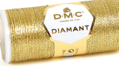 DMC Diamant Metallic Embroidery Thread | High-Shine Viscose & Polyester in light gold 3851