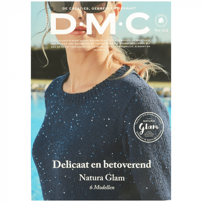 A glamorous crocheted summer blouse made with Natura Glam, showcasing the yarn's elegant drape and festive shimmer.