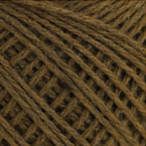 A 50g ball of Daruma Superwash Spanish Merino wool yarn, showcasing the bouncy, high-twist texture and soft matte finish of premium Spanish merino fiber in dark brown colour