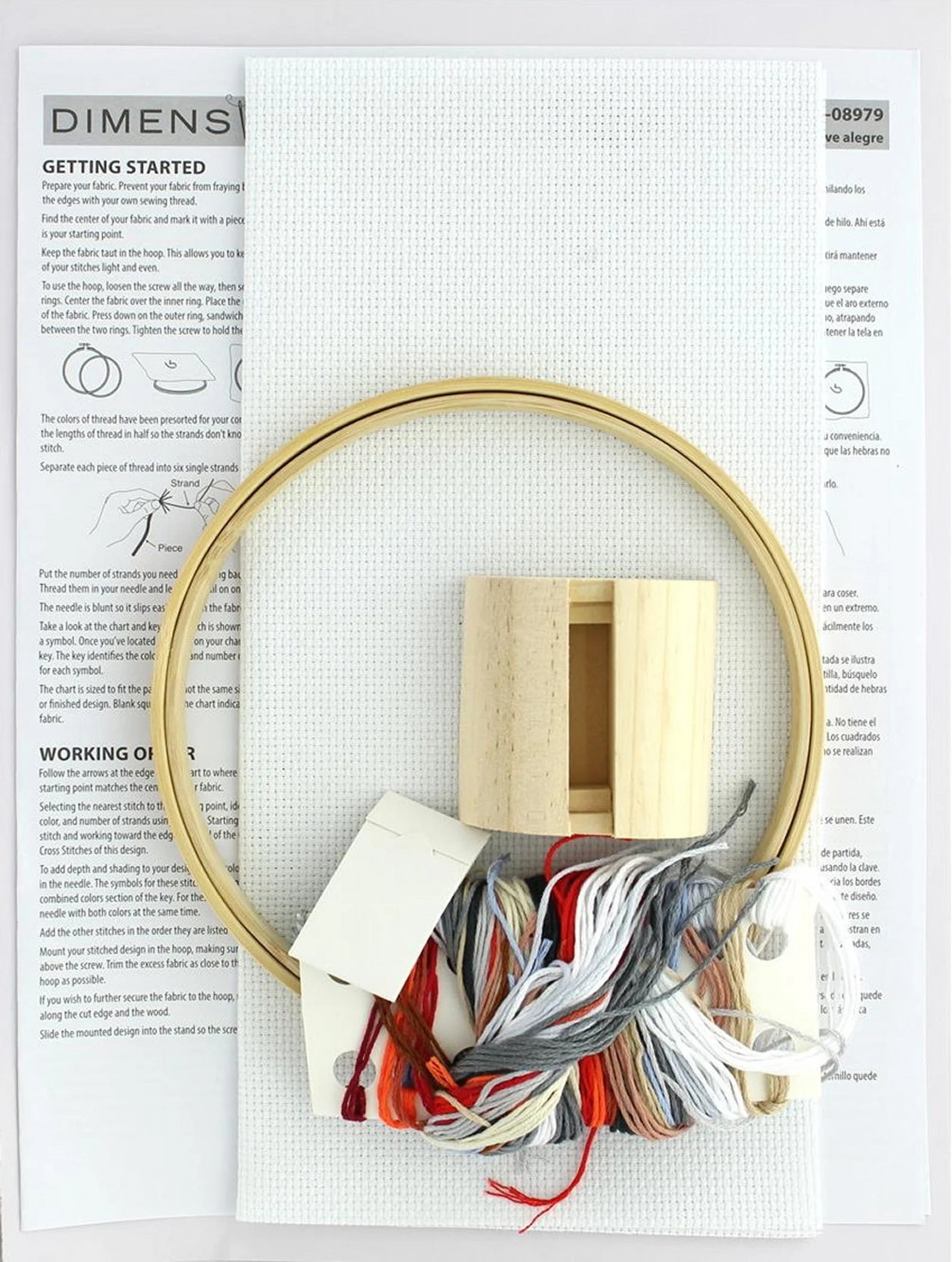 Dimensions Counted Cross Stitch Kit: Joyful Snow Globe. Includes 14ct Aida, presorted floss, and needles for a traditional Christmas needlework project. Complete Dimensions cross stitch kit including light blue 14-count Aida fabric, presorted cotton embroidery thread, needle, and a large-scale color-coded pattern chart