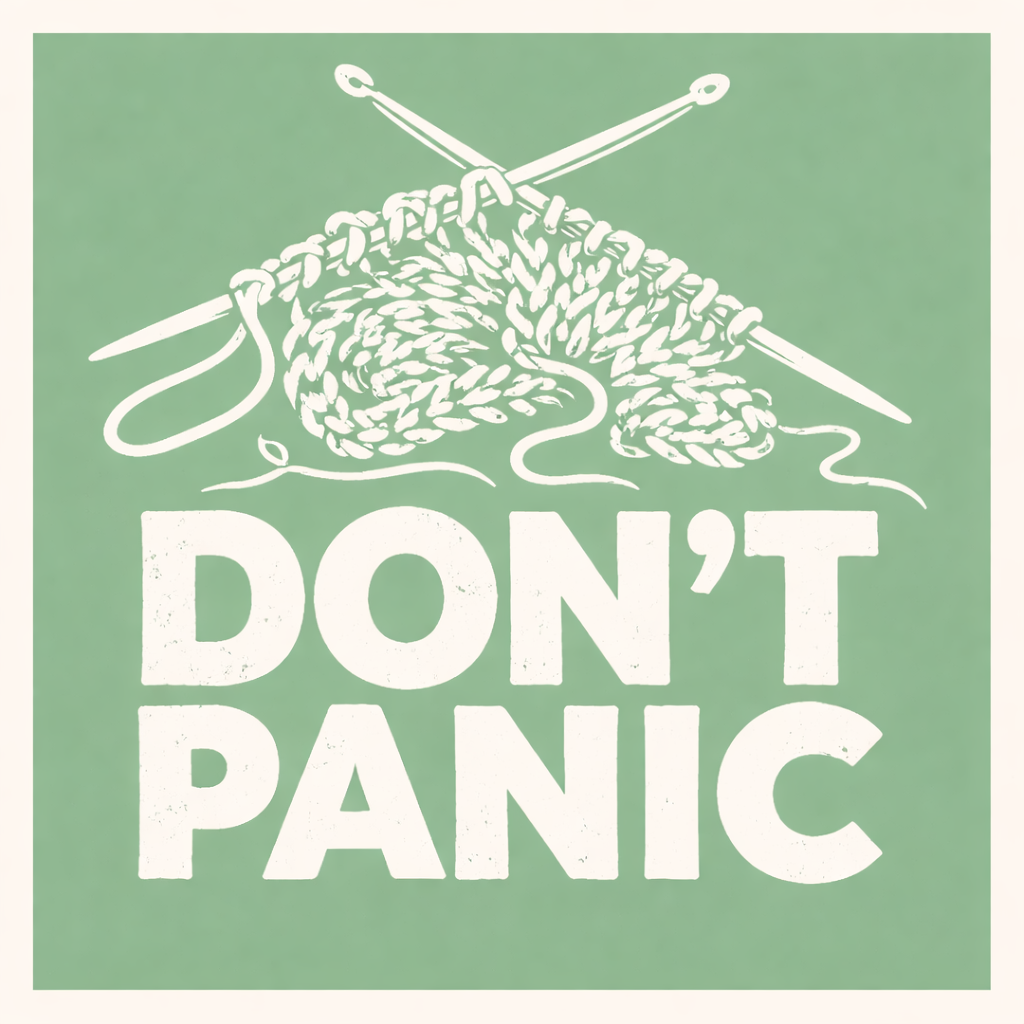 Knitted yarn ball with knitting needles assistance in knitting and crocheting lesson in Singapore