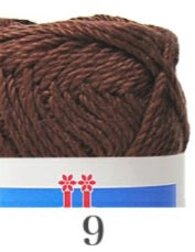 Hamanaka Cotton Nottoc, Japanese Cotton Tweed Yarn, 100% Cotton Textured Yarn, Hamanaka Japan Knitting Yarn, Premium Summer Crochet Yarn. A skein of Hamanaka Cotton Nottoc yarn from Japan, showing its unique in a neutral Mocha brown earthy tone