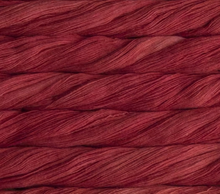 Malabrigo Lace yarn colour Maroon red 100% Baby Merino Wool hand-dyed yarn made in Uruguay