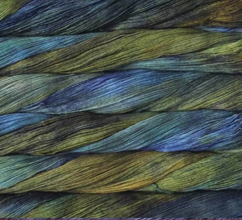 Malabrigo Lace yarn colour mix of green and blue 100% Baby Merino Wool hand-dyed yarn made in Uruguay