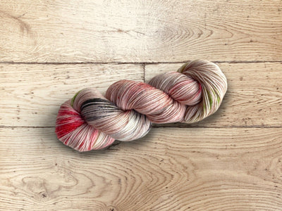 Manos del Uruguay Bambok yarn in Sake Color, hand-dyed fair trade artisan wool and bamboo blend.
