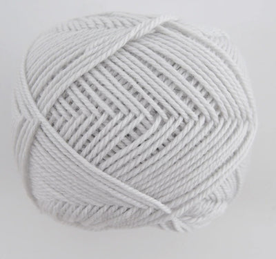 Close-up of premium Japanese Pierrot Fine Merino wool, showcasing the smooth, anti-pilling texture and fine weight suitable for intricate knitting in mist grey colour