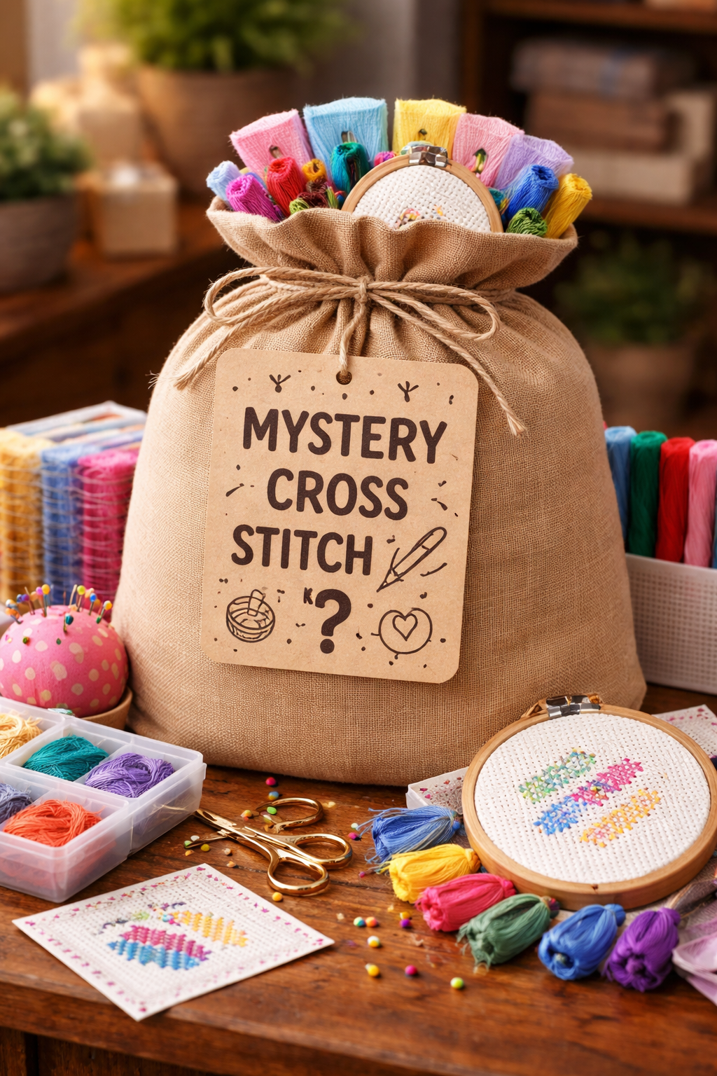 Woolly Stitch Mystery cross stitch and embroidery kit for grab now. cross stitching embroidery needlework kit available in Singapore. limited availability
