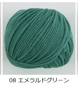Close-up of Pierrot La Provence French Merino yarn, showcasing the high-loft, elastic texture and the smooth, matte finish of the premium wool fibers Emerald Green