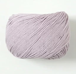 100% Cotton Pierrot Orgabits One yarn in a 40g skein, ideal for sensitive skin and eco-conscious knitting or crochet projects in Lilac colour