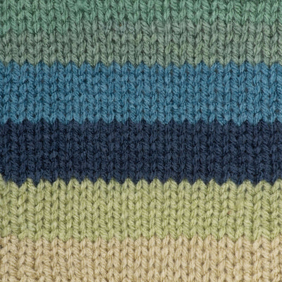 Red Heart Super Saver worsted weight yarn in Sutherland Stripe Color; the classic 100% acrylic size 4 yarn for durable blankets and crochet projects