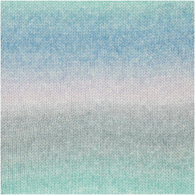 Rico Creative Long and Light yarn in 'Ocean' blue; a luxury Cotton-blend yarn featuring a soft, fuzzy halo and a beautiful gradient of deep sea tones
Made in Italy Yarn