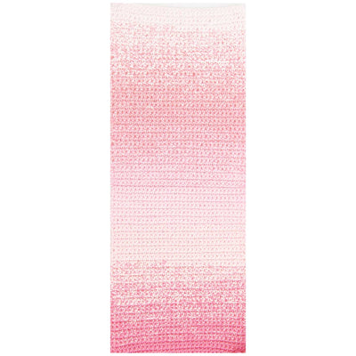 One 50g cake of Ricorumi Spin Spin is the perfect amount for a colorful striped baby hat or a set of ombre coasters Close-up of the 100% cotton fiber twist in the Spin Spin yarn, highlighting the matte finish and high-quality ply in pink colour