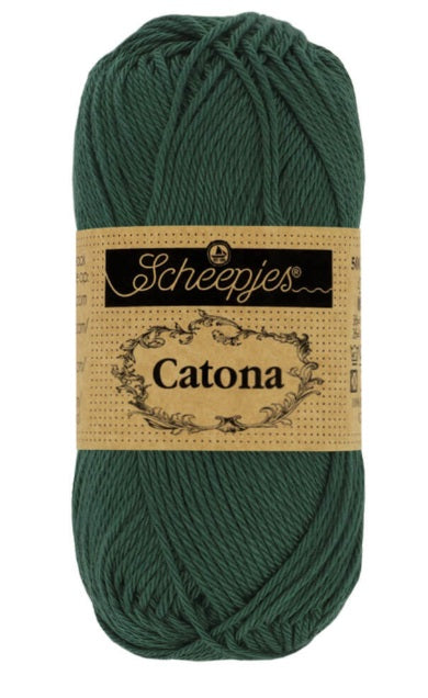 A ball of Scheepjes Catona 50g mercerized cotton; a machine-washable and breathable natural fiber yarn for baby clothes, blankets, and summer accessories