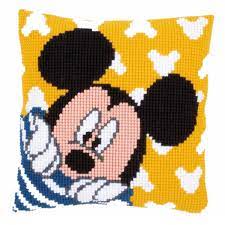 Vervaco Peek-a-Boo Mickey Needlepoint Kit | Hand-Painted Zweigart Canvas