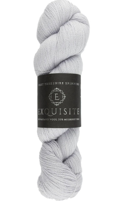 Close-up of West Yorkshire Spinners Exquisite Lace yarn in Florence, showing the elegant silken sheen and smooth 2-ply texture