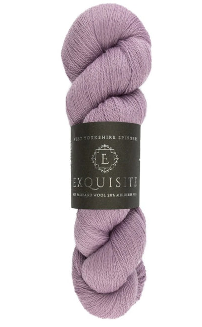 Close-up of West Yorkshire Spinners Exquisite Lace yarn in Portobello, showing the elegant silken sheen and smooth 2-ply texture