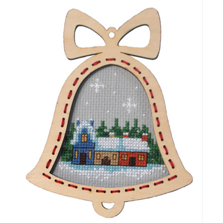 Kit de point de croix Clochette de Noël (divers modèles) - La Maison Hivernale