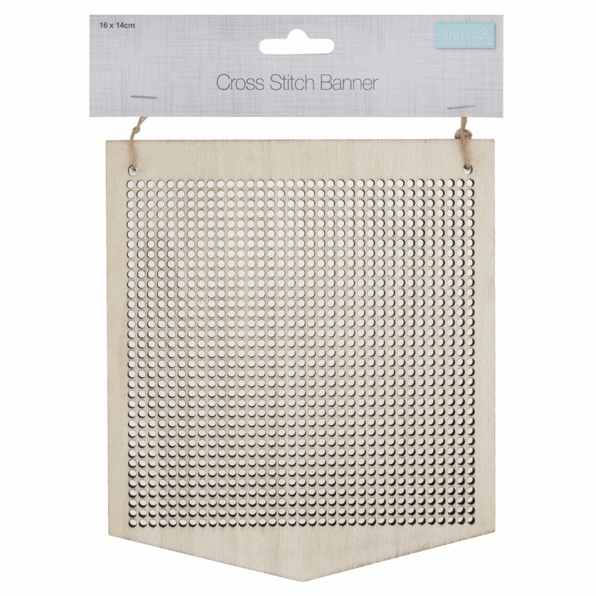 Cross Stitch wooden Banner for party or sewing room. perforated for ease of sewing
