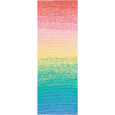 Close-up of the 100% cotton fiber twist in the Spin Spin yarn, highlighting the matte finish and high-quality ply in rainbow colour