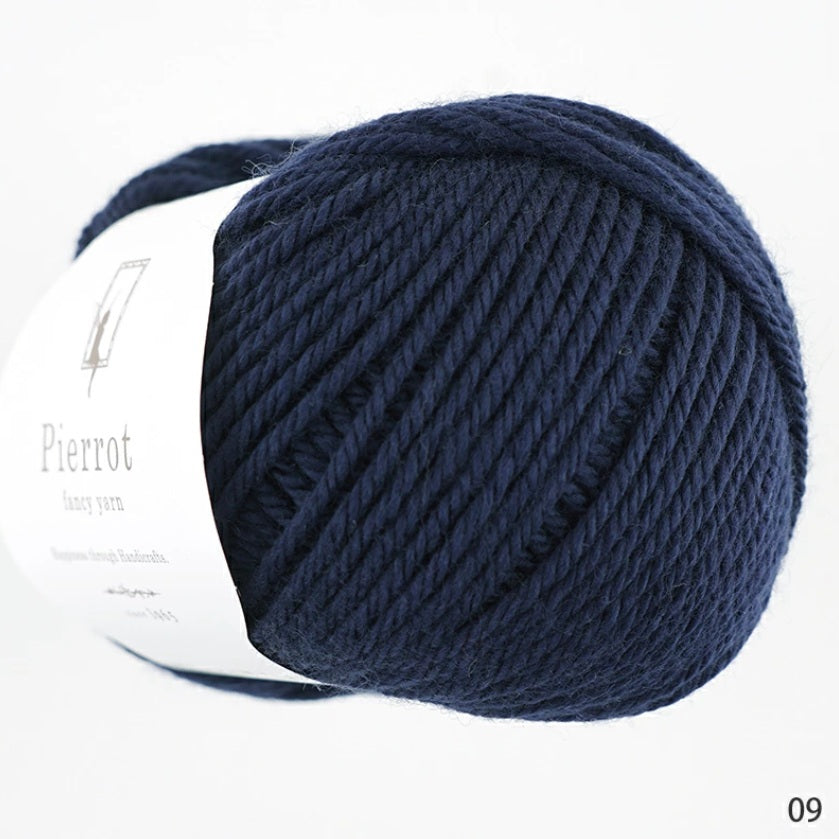 made in Japan yarn fine merino yarn in Dark Navy blue.

Pierrot Fine Merino Yarn, Japanese Merino Wool, 100% Fine Merino, Premium Knitting Yarn Singapore, Made in Japan Wool
