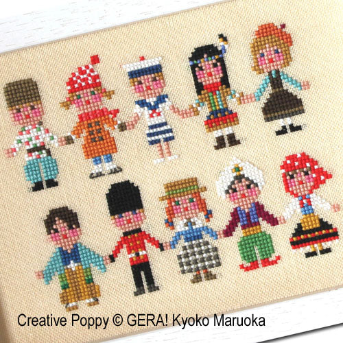 Stitch the whimsical world of GERA! with the "International Kids II" Cross Stitch Kit by Kyoko Maruoka.
This premium kit features vibrant DMC threads on soft Cream 14-count Aida for a classic, folk-inspired finish. Includes full skeins! Limited boutique stock—bring this global masterpiece to your needle today.