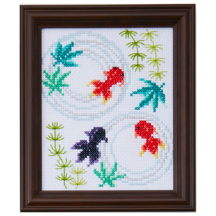 Cross Stitch Kit with Frame~ Goldfish