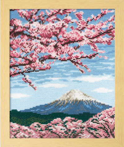 Olympus Sakura & Mt Fuji Cross Stitch Kit - Woolly Stitch