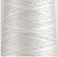 Close-up of the smooth, liquid-like silk thread of Pierrot Silk100, highlighting the fine lace weight and reflective quality.