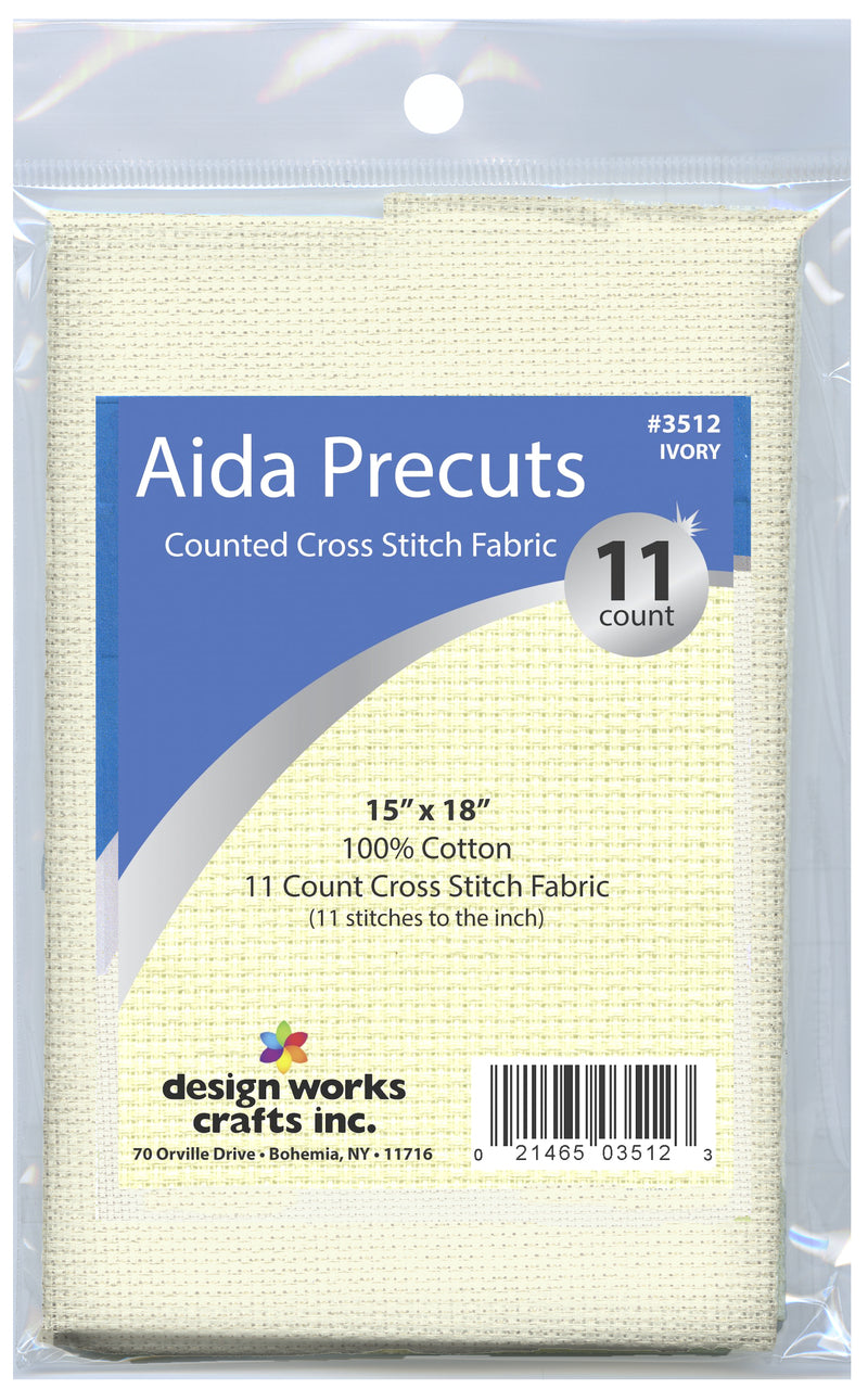 High-quality 11-count Aida cloth for cross-stitch and embroidery. The image shows a close-up of the distinct, wide-weave square pattern, making it easy to see where to insert the needle. The fabric has a firm, professional finish, ideal for beginners and bold needlework projects