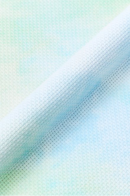 High-quality 14-count Aida cloth for cross-stitch and embroidery. The image features a close-up of the distinct, even-weave squares that make counting stitches simple and precise. The fabric is shown with a professional, firm finish, ideal for all needlework projects