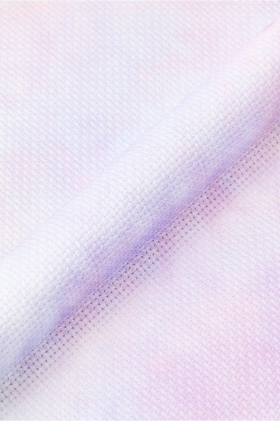 Close-up of premium 14-count Aida cloth showing the precise, even weave of the fabric