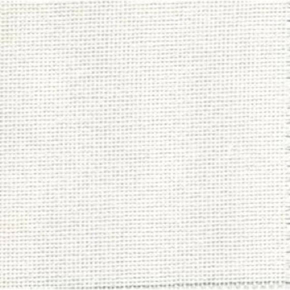 A white, evenweave, pre-cut cloth for embroidery or cross-stitching.