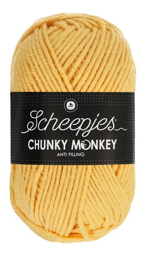 In primrose colour, Tired of your favorite sweaters looking "fuzzy" after just a few wears? Meet Scheepjes Chunky Monkey. This Aran-weight powerhouse is crafted from premium Anti-Pilling Acrylic, meaning your blankets, cardigans, and hats will look brand new, wash after wash. It’s the perfect "thick and quick" yarn that doesn't compromise on quality.