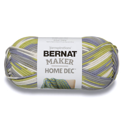 Large 250g skein of Bernat Maker Home Dec yarn; a soft and sturdy bulky weight yarn (Size 5) for quick-knit blankets and stylish rugs