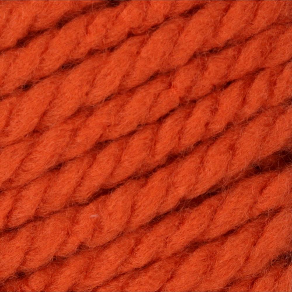 A skein of Bernat Softee Chunky yarn in pumpkin color.

Softest chunky yarn for sweaters, easy care bulky knitting, 8mm crochet hook yarn, machine washable super bulky yarn, Canadian premium acrylic