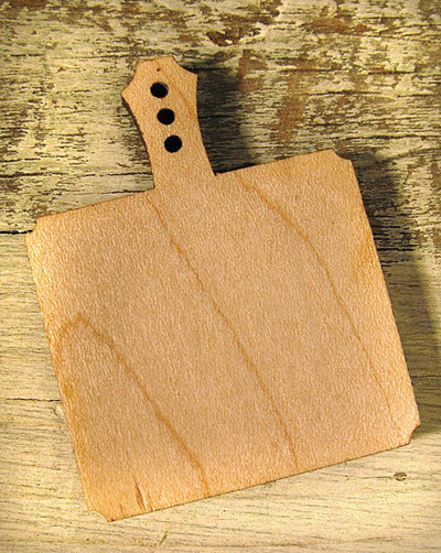"A professional-grade miniature hornbook titled 'Catherine Wee.' This high-definition, artisanal frame measures 1.25 inches by 1.25 inches and features a classic paddle-shaped silhouette. It is available in warm natural wood grain