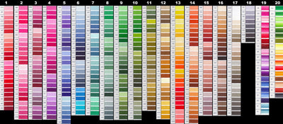 DMC color codes, 6-strand cotton floss, embroidery thread bundle, colorfast cross stitch supplies, professional needlework thread