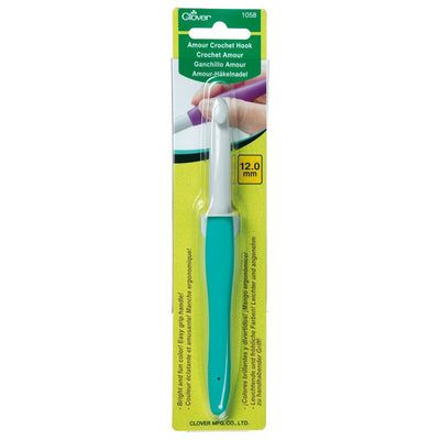 Clover Amour Crochet Hooks, Ergonomic Crochet Hook, Best Crochet Hook for Arthritis, Comfort Grip Crochet, Clover Crochet Supplies. 12.0mm crochet hook