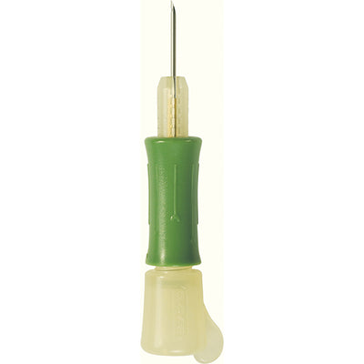 Close-up of the Clover Punch Needle tool, showcasing the fine needle tip and the ergonomic handle designed for comfortable, high-detail embroidery stitching
