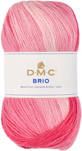 DMC Brio Yarn, Self-Striping Wool Blend, Multi-Colored Knitting Yarn, DMC Brio colorways, DK weight variegated yarn, soft wool blend Singapore in pink gradient.