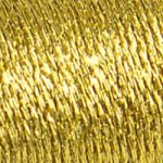 A spool of DMC Diamant Grandé metallic embroidery thread. The thread has a rich golden, 6-ply braided appearance with a brilliant, diamond-like metallic sheen.