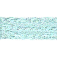 A skein of DMC Light Effects metallic embroidery floss, showing the high-shimmer finish and multi-strand metallic thread construction in Baby blue colour