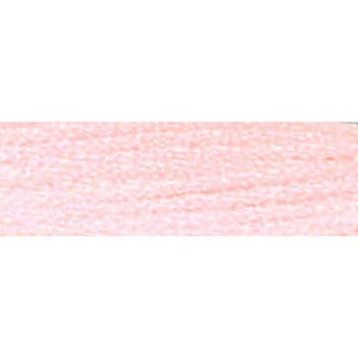 DMC Light Effects metallic embroidery floss in a 6-strand divisible thread, perfect for adding glittering details and holiday accents to cross-stitch projects in metallic baby pink