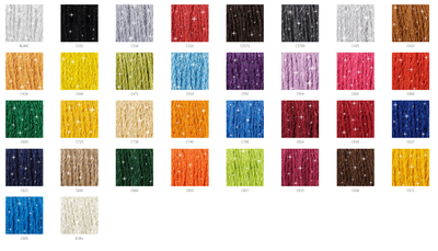 A single 8-meter skein of DMC Mouliné Étoile embroidery thread. The floss is composed of 6 easily separable strands, featuring a unique blend of high-quality cotton and shimmering lurex fibers.