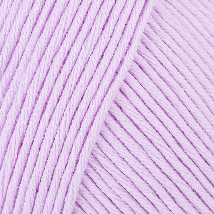 Close-up of DMC Natura Just Cotton yarn, showcasing the natural, unmercerized texture and smooth finish for delicate knitting and crochet in rose soraya colour
