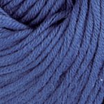 Close-up of DMC Natura Just Cotton yarn, showcasing the natural, unmercerized texture and smooth finish for delicate knitting and crochet in Blue Night colour